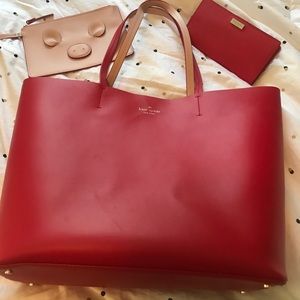 Large leather Kate Spade purse and wallet